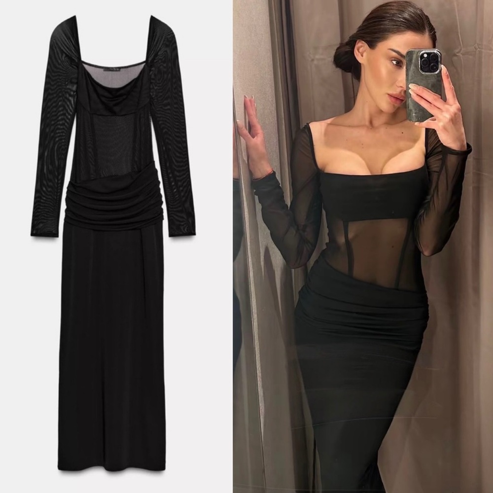 ZARA FLOWY COMBINATION DRESS